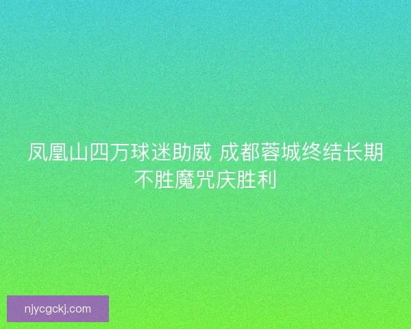 凤凰山四万球迷助威 成都蓉城终结长期不胜魔咒庆胜利